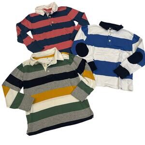 Bundle of Crewcuts Rugby Long Sleeve Shirts sz XS (4-5)